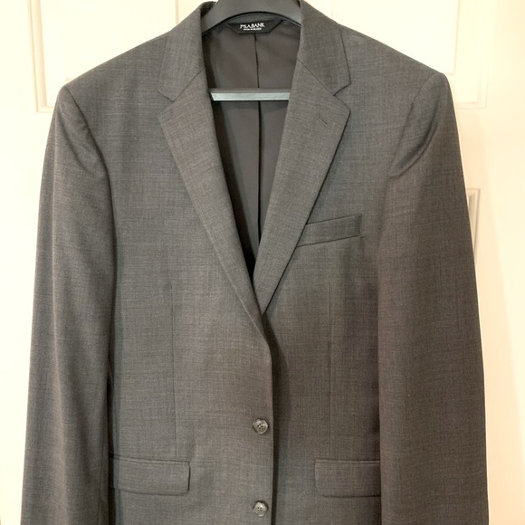 Jos. A Banks Traveler Collection Tailored Fit Tic Weave Suit Grey Size 35 Reg - Picture 7 of 12